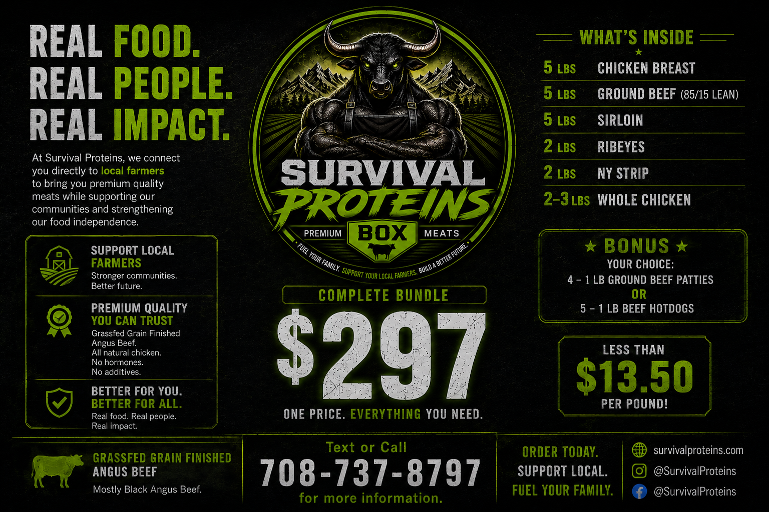 Survival Proteins — Complete Bundle $297. Real Food. Real People. Real Impact.